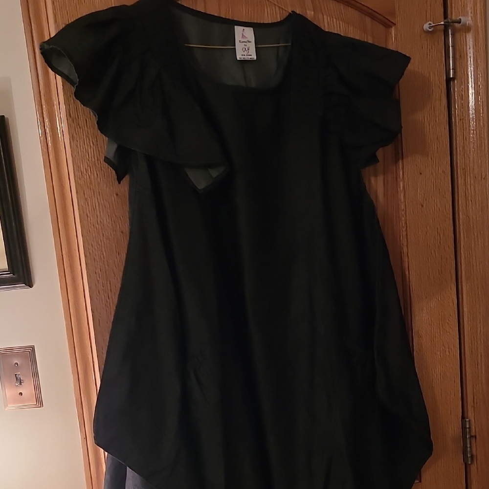 Black Asymmetrical Ruffled Tiered Dress